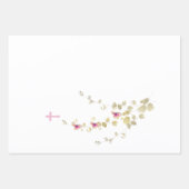 繊細なエレガンスフローラバプテスマ ラッピングペーパーシート (正面)