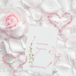 繊細なエレガンスフローラバプテスマ 台座サイン