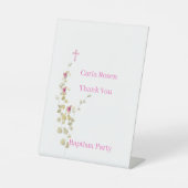 繊細なエレガンスフローラバプテスマ 台座サイン (正面)