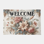繊細なエレガンスフローラ完璧ウェルカム ドアマット (正面)