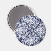 繊細なエレガンスブルーとホワイトマグネット マグネット (正面/裏面)