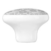 繊細なエレガントアイボリーグレーフローラレースパターン セラミックノブ (側面)