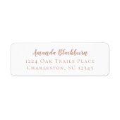 繊細なエレガントバラピンクの書道 ラベル (正面)