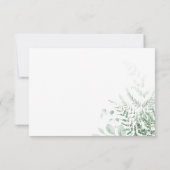 繊細なエレガント緑のシダのディナー 出欠カード (裏面)