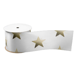 繊細なエレガント輝きのミニマリストを持つゴールデンスター サテンリボン