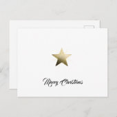 繊細なエレガント輝きのミニマリストを持つゴールデンスター シーズンポストカード (正面/裏面)