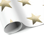 繊細なエレガント輝きのミニマリストを持つゴールデンスター ラッピングペーパー (ロールコーナー)