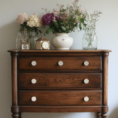 繊細なオレンジ色の花を持つセラミックノブ セラミックノブ