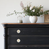 繊細なオレンジ色の花を持つセラミックノブ セラミックノブ