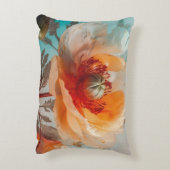 繊細なオレンジ色の花 アクセントクッション (裏面(縦))