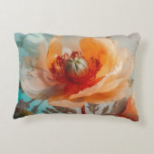 繊細なオレンジ色の花 アクセントクッション (裏面)