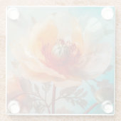 繊細なオレンジ色の花 ガラスコースター (裏面)