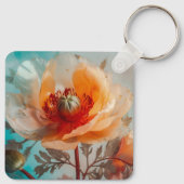 繊細なオレンジ色の花 キーホルダー (裏面)
