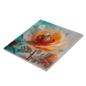 繊細なオレンジ色の花 タイル (側面)