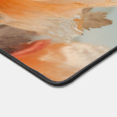 繊細なオレンジ色の花 デスクマット (コーナー)