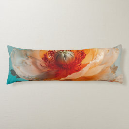 繊細なオレンジ色の花 ボディピロー
