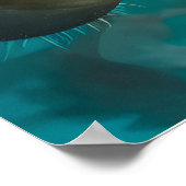 繊細なオレンジ色の花 ポスター (角)