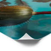 繊細なオレンジ色の花 ポスター (コーナー)