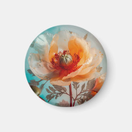 繊細なオレンジ色の花 マグネット