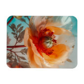 繊細なオレンジ色の花 マグネット (横)