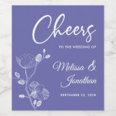 繊細なオーキッドの結婚式紫色カスタムにお祝い ワインラベル (シングルラベル)