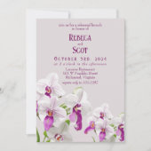 繊細なオーキッドブランチリハーサル 招待状 (正面)