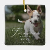 繊細なオーバーレイフォトペットドッグ記念ホリデー セラミックオーナメント (正面)