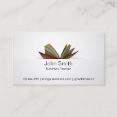 繊細なオープンブック代替先生 名刺 (正面)
