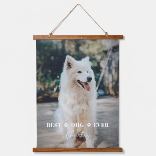 繊細なカスタマイズ猫や犬の写真と名前 吊り下げ型タペストリー (正面)