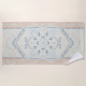 繊細なカスタムネームシェルメダリオン ビーチタオル (正面)