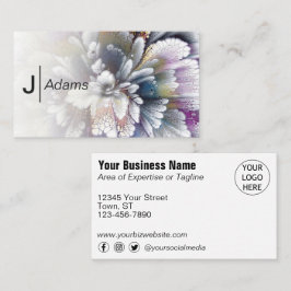 繊細なカラー抽象芸術フラワー名刺 名刺
