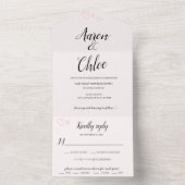 繊細なカリグラフィーが一つになった結婚式の招待状 オールインワン招待状 (内側)