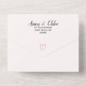 繊細なカリグラフィーが一つになった結婚式の招待状 オールインワン招待状 (裏面)