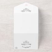 繊細なカリグラフィーが一つになった結婚式の招待状 オールインワン招待状 (外側)