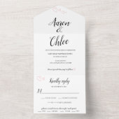 繊細なカリグラフィーが一つになった結婚式の招待状 オールインワン招待状 (内側)