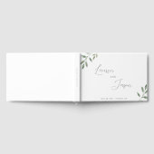 繊細なカリグラフィーと葉の結婚式 ゲストブック (全面)
