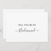 繊細なカリグラフィーのブライズメイド提案カード 招待状 (正面/裏面)