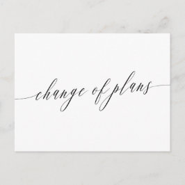 繊細なカリグラフィーの延期結婚式 案内ポストカード