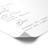 繊細なカリグラフィー モダン シグネチャー ドリンク サイン (角)