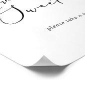 繊細なカリグラフィー ラブ・イズ・スウィート ウェディングサイン ポスター (角)