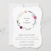 繊細なガーデンリースのウェディング 招待状 (正面)