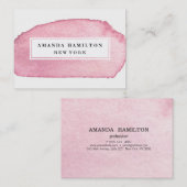 繊細なガーリーピンクの水彩洗浄プロフェッショナル 名刺 (正面/裏面)