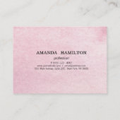 繊細なガーリーピンクの水彩洗浄プロフェッショナル 名刺 (裏面)