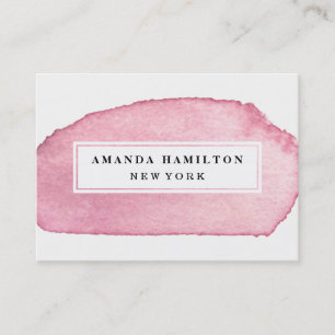 繊細なガーリーピンクの水彩洗浄プロフェッショナル 名刺