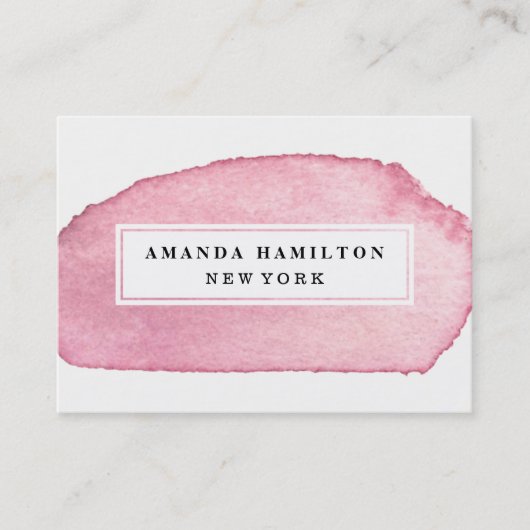 繊細なガーリーピンクの水彩洗浄プロフェッショナル 名刺 (正面)