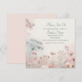 繊細なクイーンアンのレースのブライズシャワー 招待状 (正面/裏面)