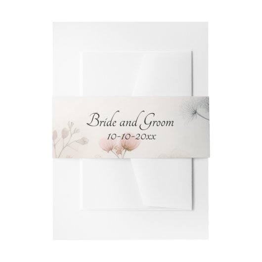 繊細なクイーンアンのレース 招待状ベリーバンド (正面例)