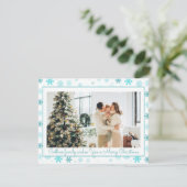 繊細なクリスマススノーフレーク家族の写真 シーズンカード (スタンド正面)