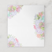 繊細なグリーンと多肉植物のリース ブライダルシャワー プレイスカード (外部開封)