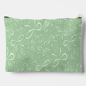 繊細なグリーンコケット弓 アクセサリーポーチ (裏面)